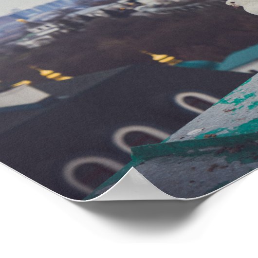 Witte duif bij het orthodoxe klooster in Kiev Poster (Hoek)