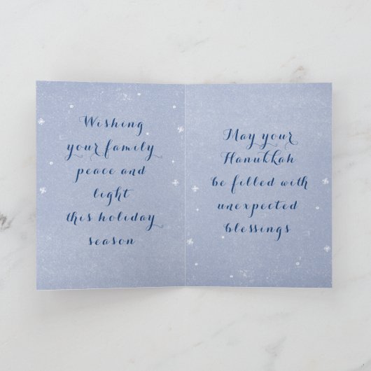 Witte Duif Gelukkig Hanukkah Glitters & Sneeuwvlok Kaart (Binnen)