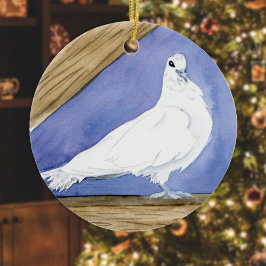 Witte duif in de Rafters (Friendly Beasts Series) Keramisch Ornament
