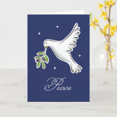 Witte duif kerstkaart met tekst "Vrede" Kaart (Gele Bloem)