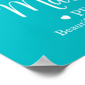 Witte duif Malina met de naam aqua Poster (Hoek)