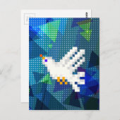 Witte duif met 8-bits pixels briefkaart (Voorkant / Achterkant)
