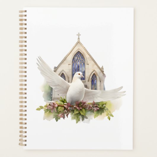 Witte Duif met Kerk Planner (Voorkant)