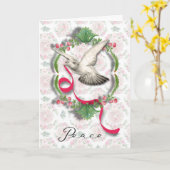 witte duif met lint Wenskaart Kaart (Gele Bloem)