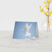 Witte duif notecard kaart (Gele Bloem)