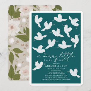 Witte Duif Olijf Blauwgroen Boy Merry Little Baby  Kaart