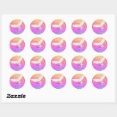 Witte duif Regenboog en gouden glitter Ronde Sticker (Vel)