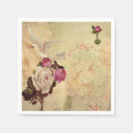  Witte Duif Shabby Chic Napkin Servet