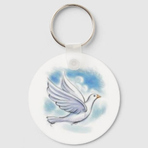 witte duif sleutelhanger