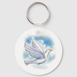 witte duif sleutelhanger
