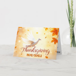 Witte Duif van Dankbaarheid – Elegante Thanksgivin Feestdagen Kaart