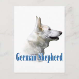 Witte Duitse herder naam Briefkaart