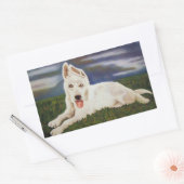 Witte Duitse Herder Pup Sticker (Envelop)