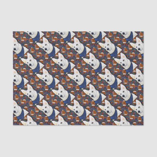 Witte Duitse Herder Tissuepapier (Voorkant)