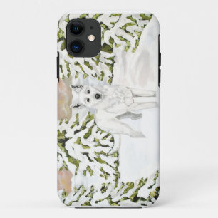 Witte Duitse Herder Winter Sneeuw Iphone Case