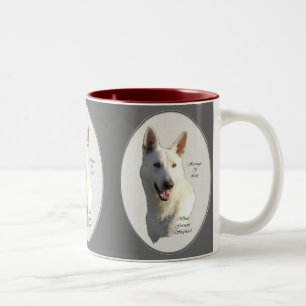 Witte Duitse Herdershond Cadeaus Tweekleurige Koffiemok