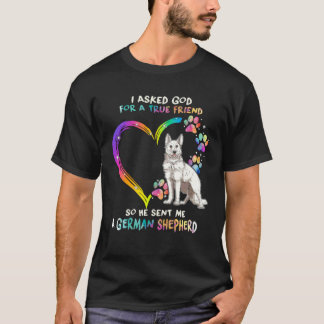 Witte Duitse Herdershond Is Mijn Beste Vriend Tie T-shirt