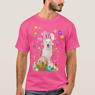 Witte Duitse herdershond paaseieren jachtmand T-shirt