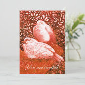 WITTE DUIVEN IN ROOD KAART (Staand voorkant)