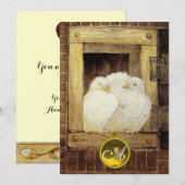 WITTE DUIVEN IN VENSTER, HUWELIJK GEZAMENLIJKE INI KAART (Voorkant / Achterkant)