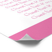 Witte duiven roze trouwtafel plan 1-9 poster (Hoek)