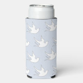 Witte duiven silhouet patroon op blauw (Seltzer Achterkant)