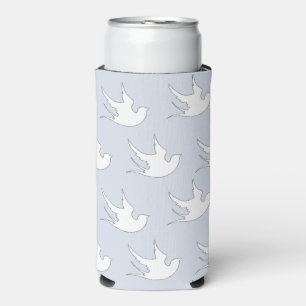 Witte duiven silhouet patroon op blauw