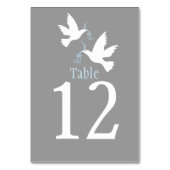 Witte duiven vogel bruiloft grijs event tafel numm kaart (Achterkant)