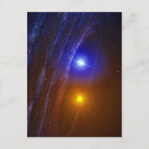 Witte dwerg en nova ster briefkaart