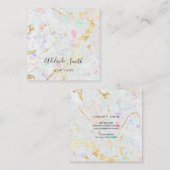 Witte edelsteen textuur achtergrond vierkante visitekaartje (Voorkant / Achterkant)