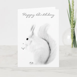Witte eekhoorn Happy Birthday Kaart
