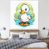 witte eend canvas afdruk (Insitu (Slaapkamer))