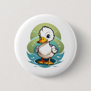 witte-eend ronde button 5,7 cm