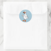 Witte eend ronde sticker (Tas)