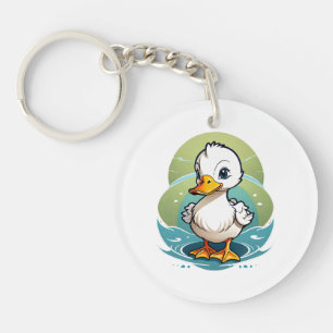 witte eend sleutelhanger