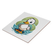 witte-eend tegeltje (Zijkant)