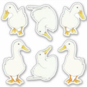 Witte eenden op maat gesneden Stickers (Voorkant)