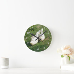 Witte Eenden Wandklok Ronde Klok