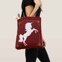 Witte Eenhoorn Canvas tas