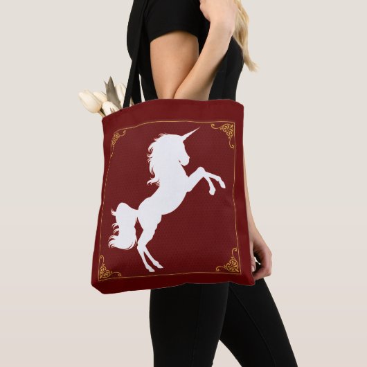 Witte Eenhoorn Canvas tas (Dichtbij)