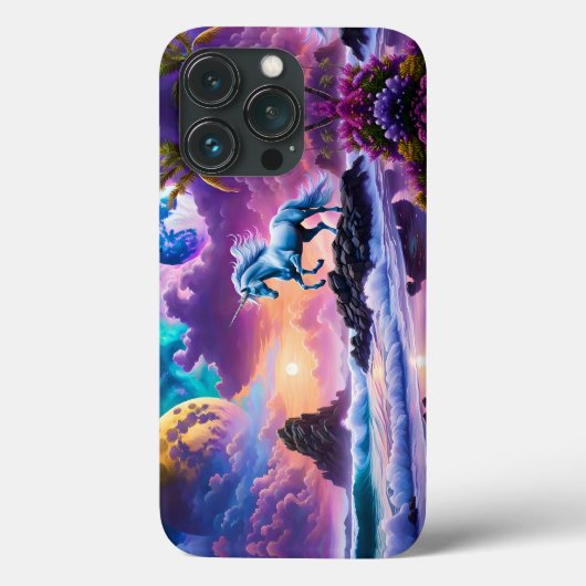 Witte eenhoorn fantasie tropisch strand Case-Mate iPhone case (Achterkant)