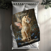 Witte eenhoorn met roze vlindervleugels paard fleece deken