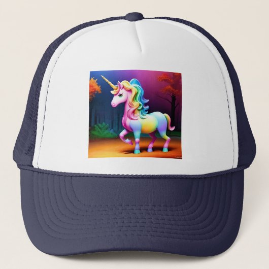 Witte Eenhoorn Paard-37474 Trucker Pet (Voorkant)