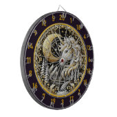 Witte Eenhoorn straalt kracht en schoonheid uit Dartbord (Voorkant Links)