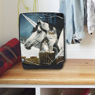 Witte Eenhoorn Tabby Kat Fantasie Rugtassen