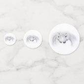 Witte Eenhoorns Liefde Paar Confetti (Voorkanten)