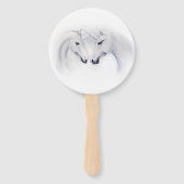 Witte Eenhoorns Liefde Paar Handwaaier (Achterkant)