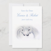 Witte Eenhoorns Liefde Paar Kaart (Voorkant)