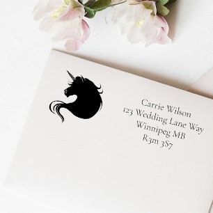 Witte eenhoorns liefde  zelfinktende stempel