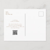 Witte Eenvoud Monogram QR Code Sla de Datum op Briefkaart (Achterkant)